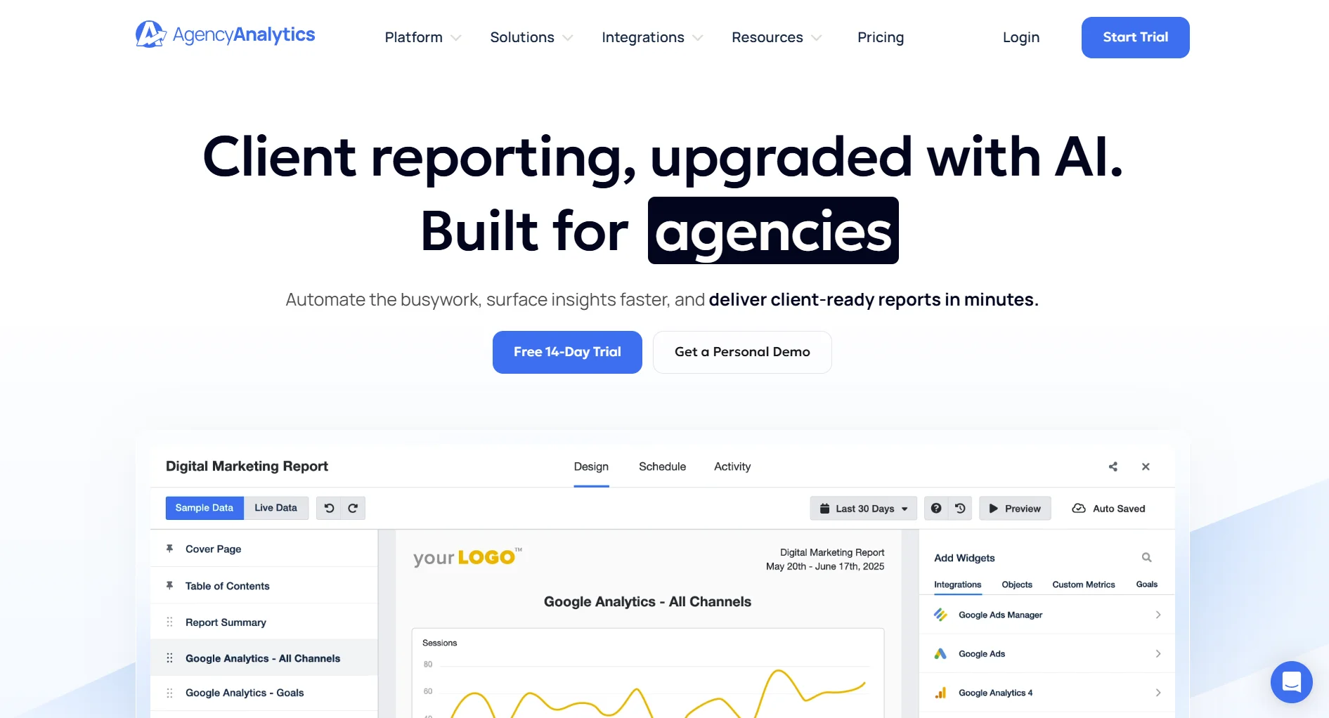 AgencyAnalytics dashboard