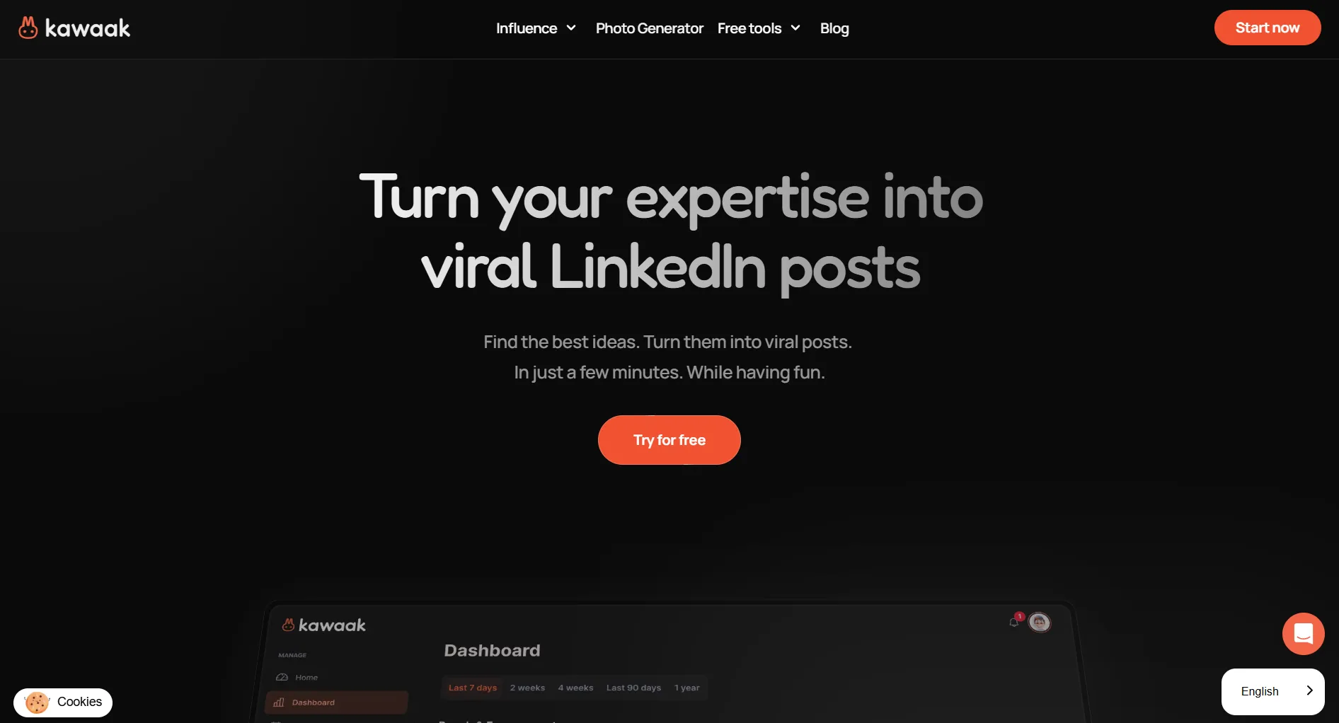 Kawaak LinkedIn marketing dashboard
