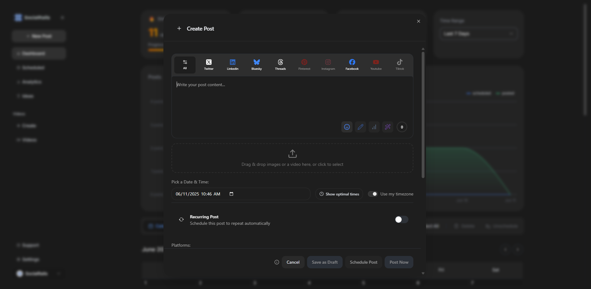 SocialRails content workflow showing how to create content for brand extensions