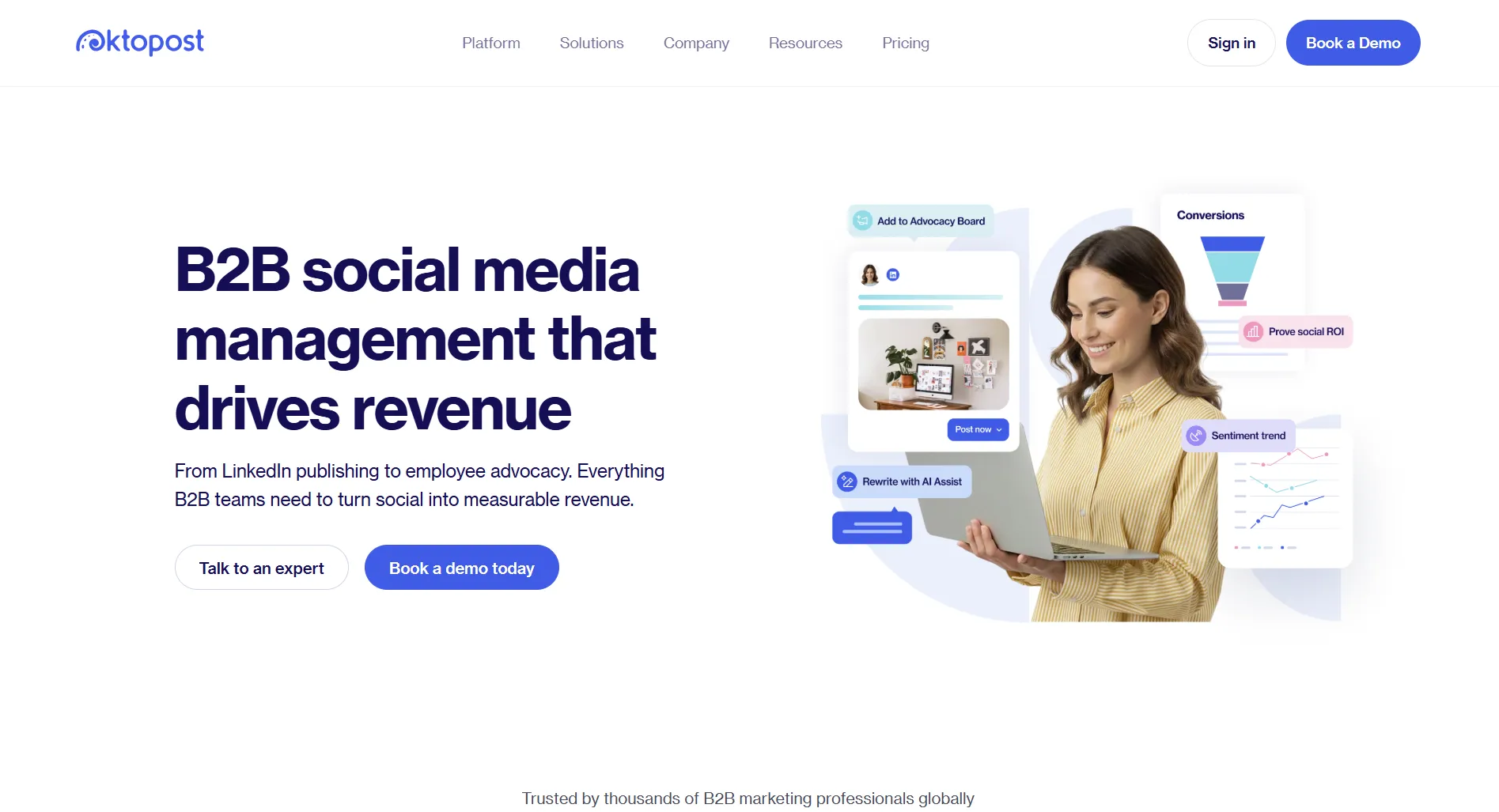 Oktopost B2B social media marketing
