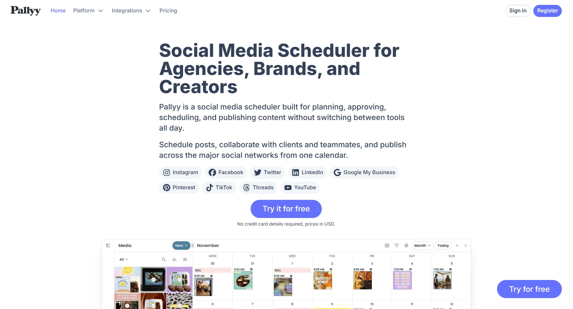 Pallyy social media scheduler