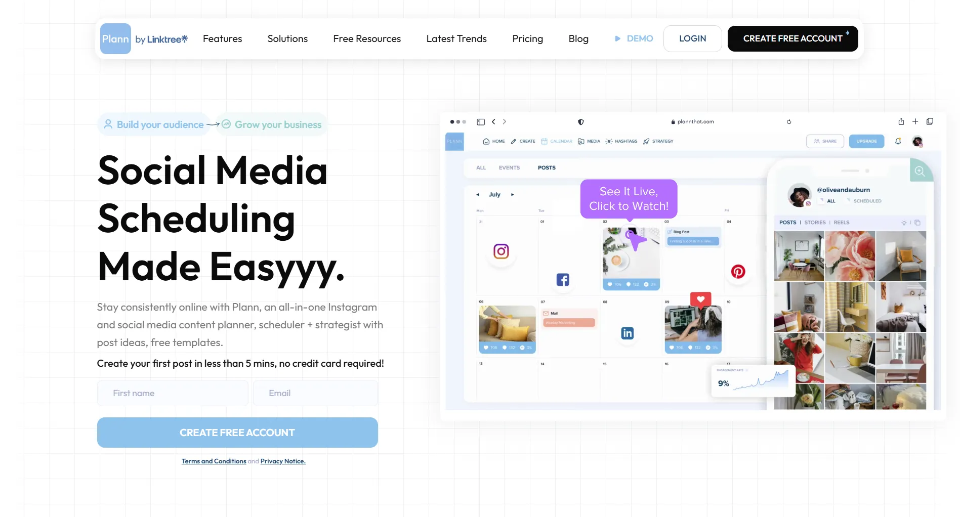 Plann social media scheduling
