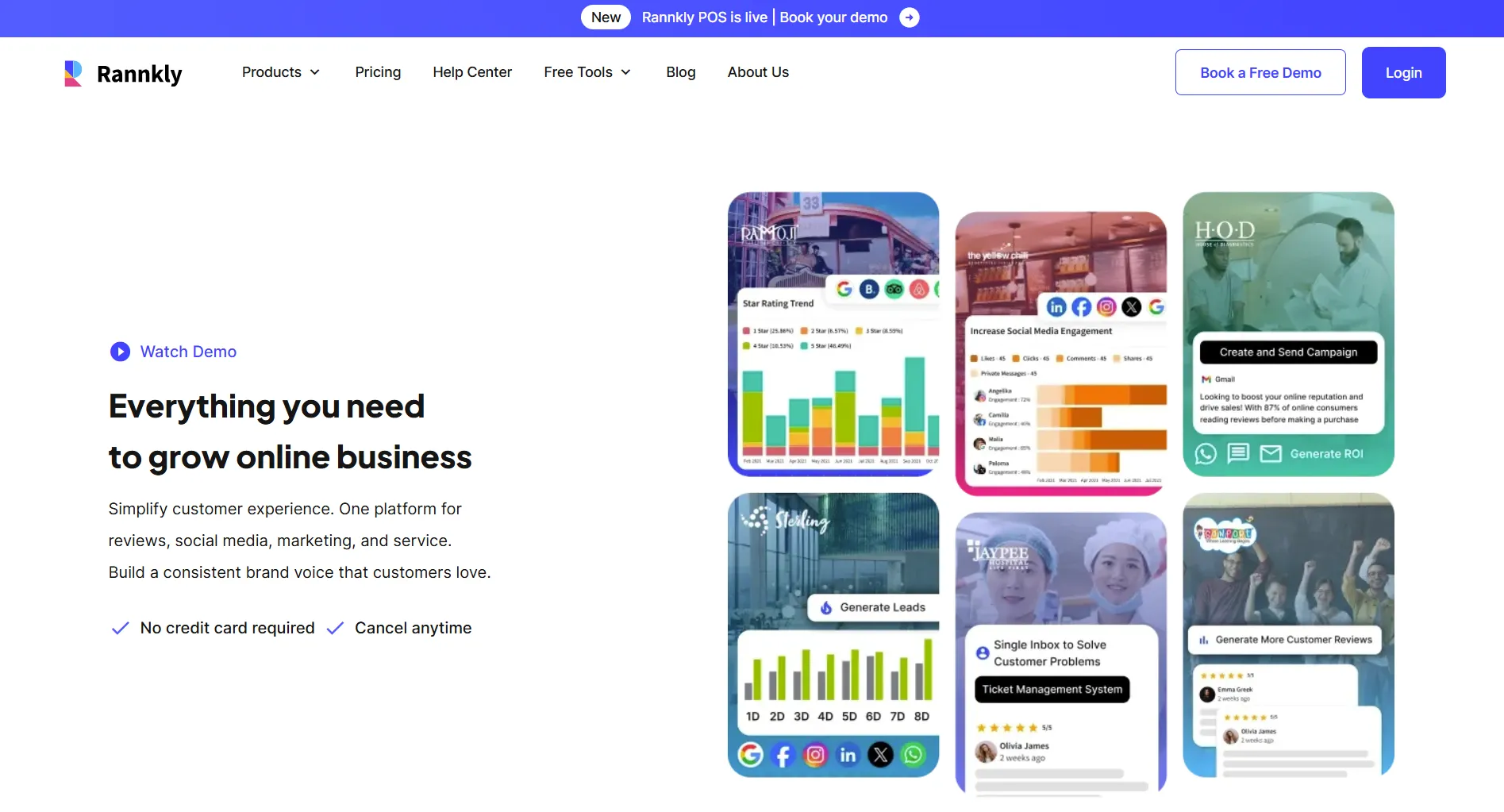 Rannkly landing page screenshot featuring the reputation management tool