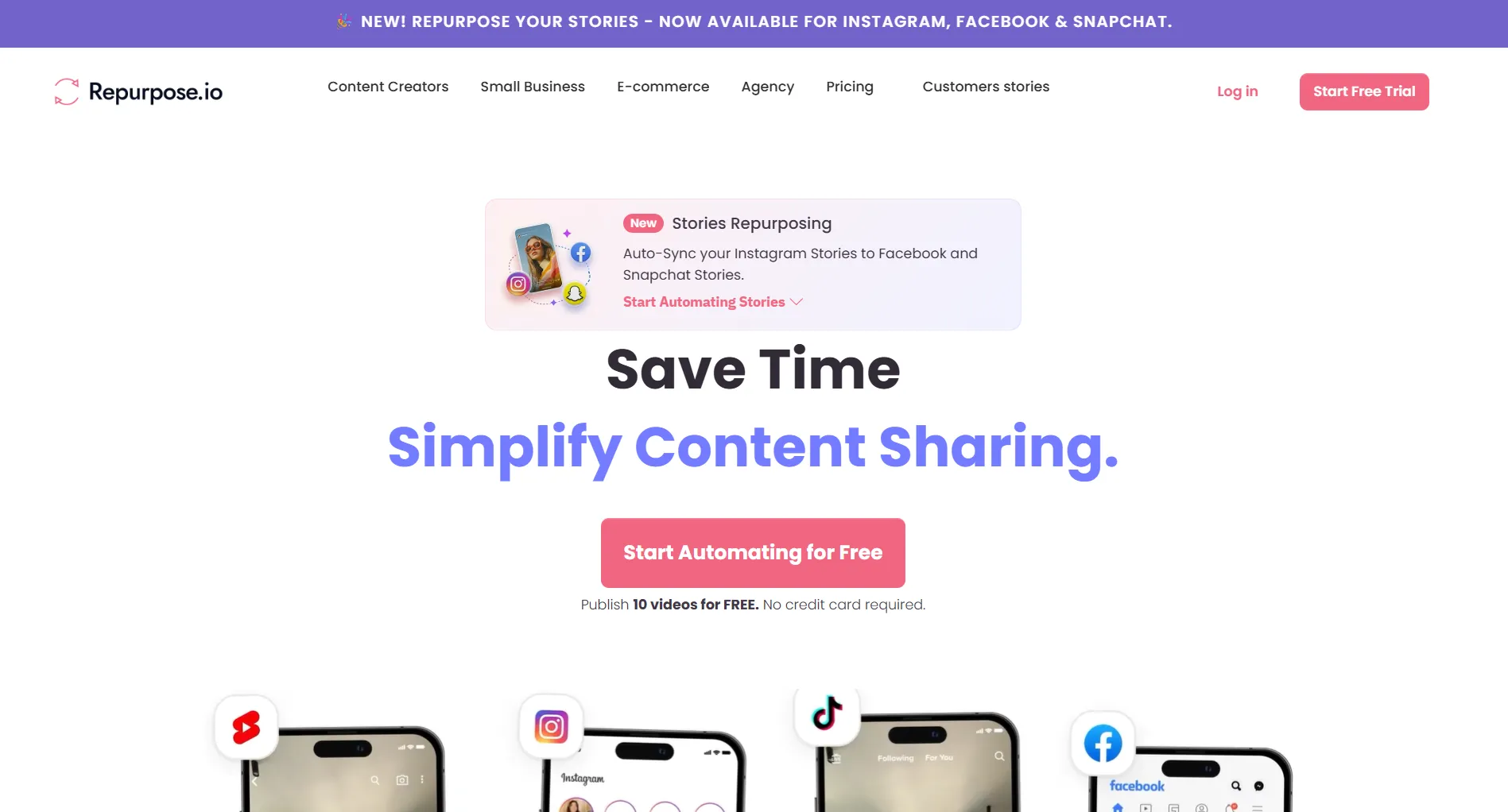 Repurpose.io content repurposing dashboard