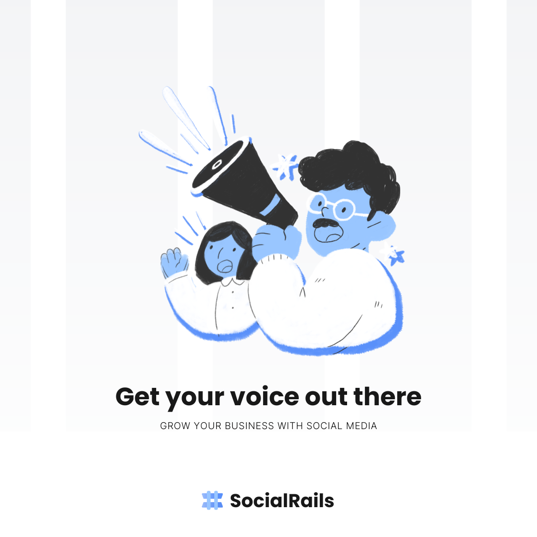 Promotional image with text 'Get your voice out there' encouraging customer testimonials