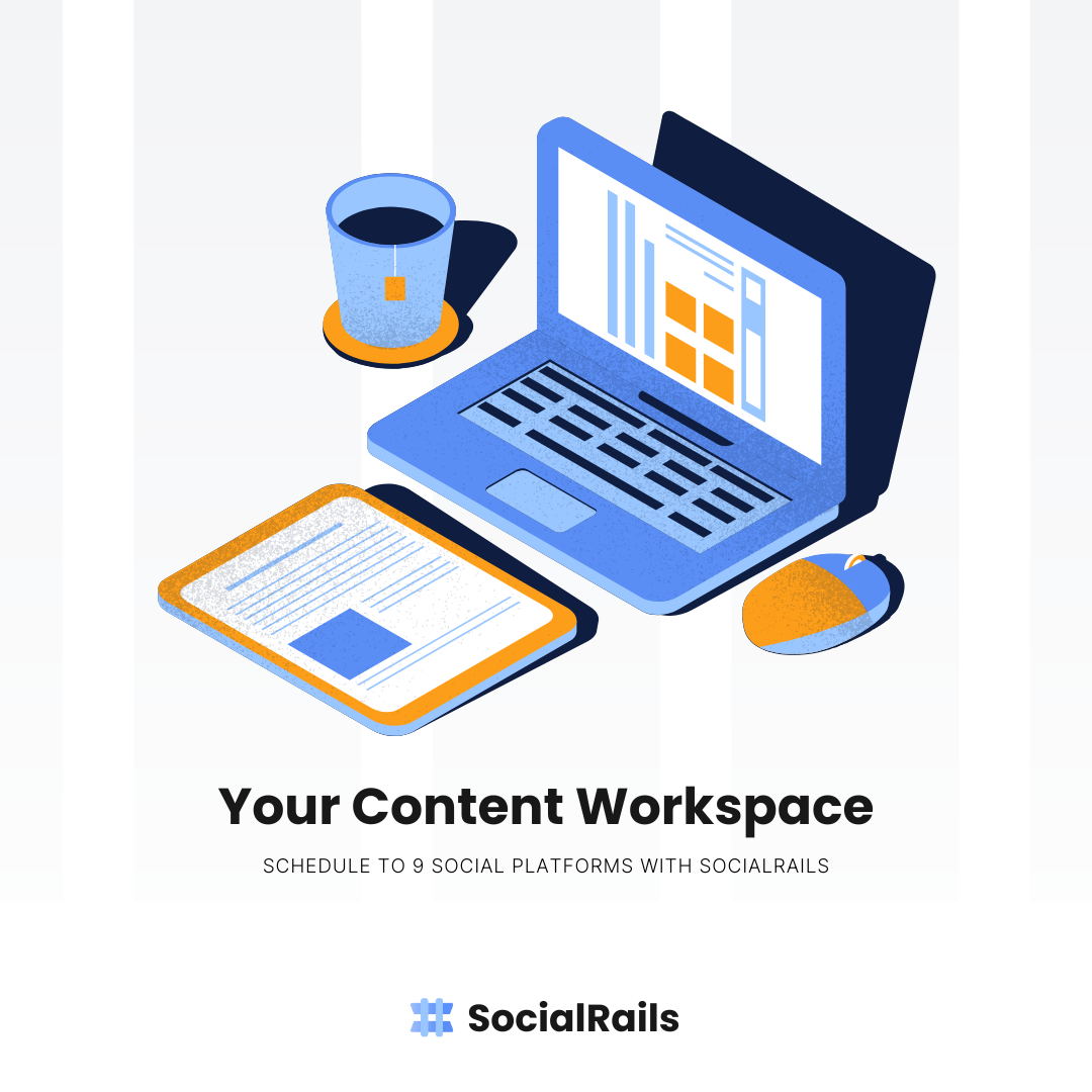 Promotional image with text 'Your content workspace' emphasizing centralized team collaboration