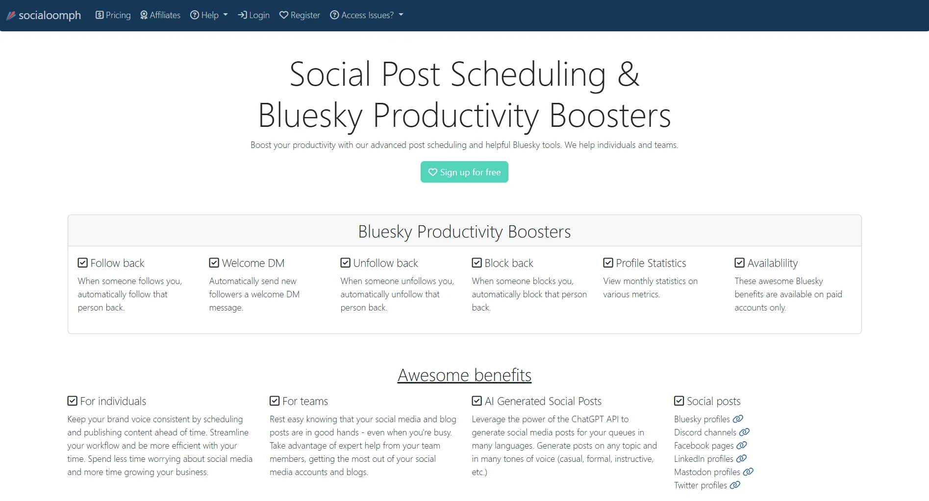 SocialOomph social scheduling