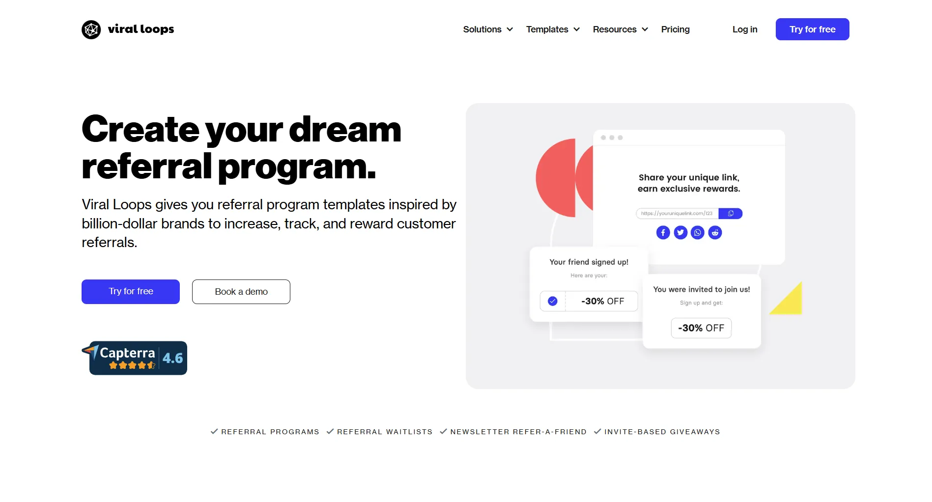 Viral Loops referral program dashboard