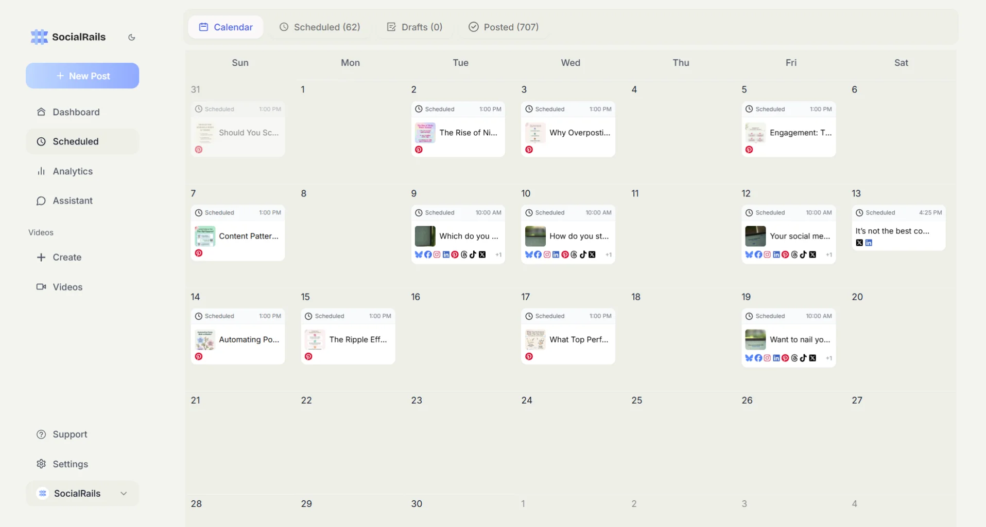SocialRails Calendar Preview
